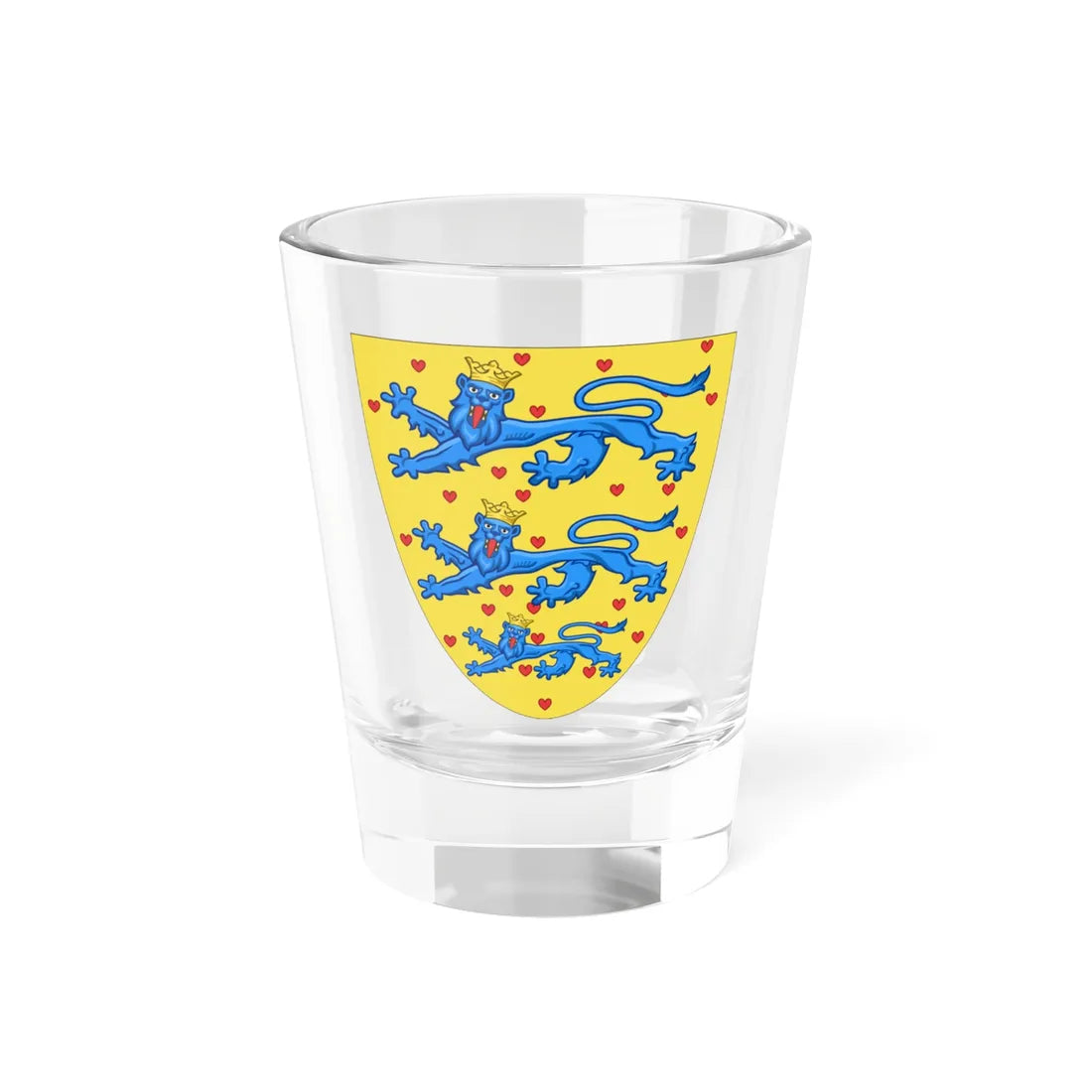 Coat of arms of Danish shield 14c (Denmark) (Coat of Arms) Shot Glass 1.5oz 1.5oz - Go Mug Yourself