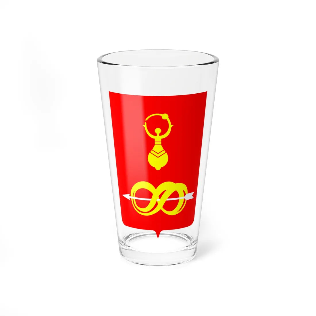 Coat of Arms of Debessky rayon Udmurtia (Russia) (Coat of Arms) Pint Glass 16oz 16oz - Go Mug Yourself