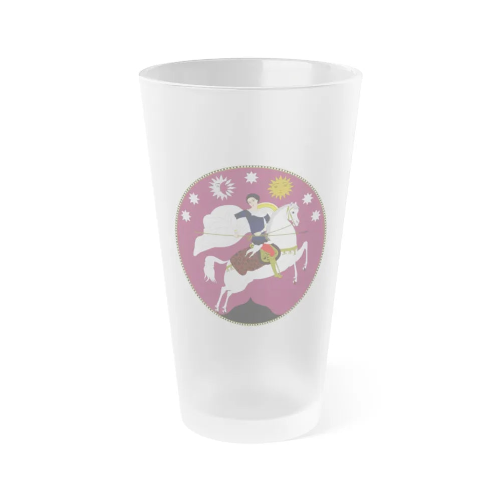 Coat of Arms of Democratic Republic of Georgia - Frosted Pint Glass 16oz-16oz-Frosted-Go Mug Yourself