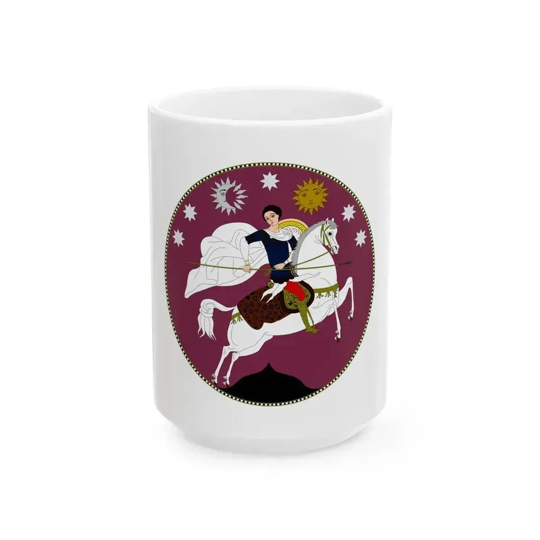 Coat of Arms of Democratic Republic of Georgia - White Coffee Mug 15oz - Go Mug Yourself