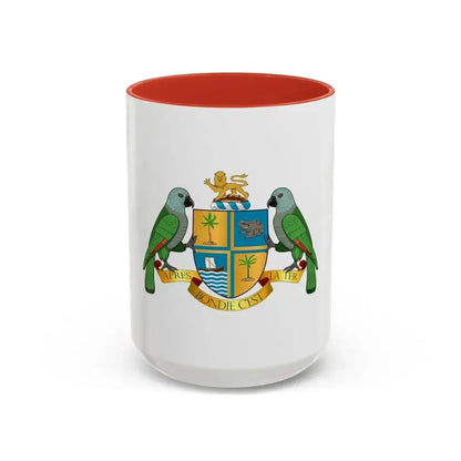 Coat of arms of Dominica - Accent Coffee Mug 15oz Red - Go Mug Yourself
