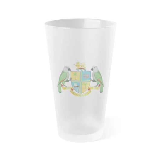 Coat of arms of Dominica - Frosted Pint Glass 16oz Default Title - Go Mug Yourself