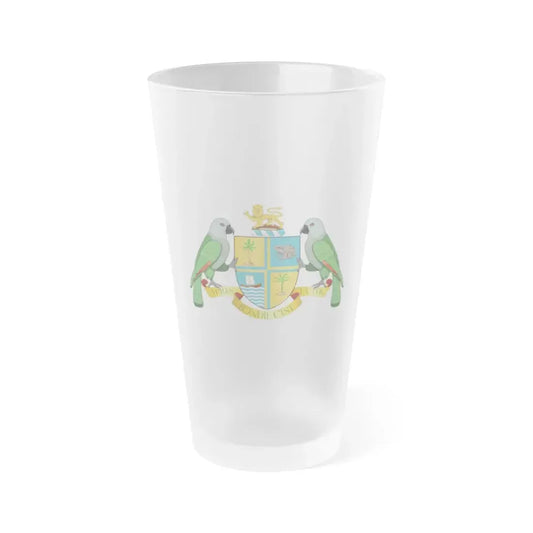 Coat of arms of Dominica - Frosted Pint Glass 16oz Default Title - Go Mug Yourself
