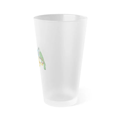 Coat of arms of Dominica - Frosted Pint Glass 16oz-Go Mug Yourself