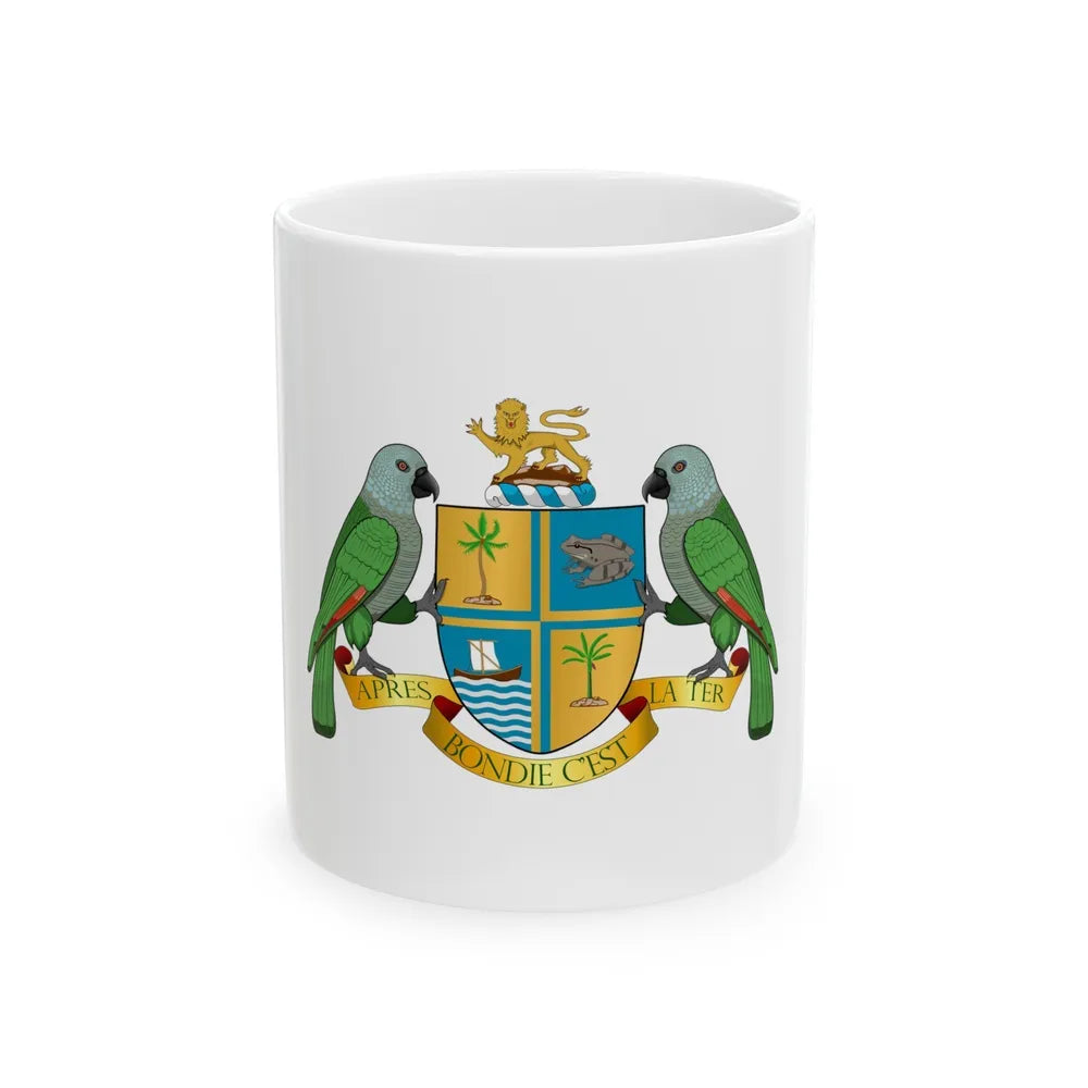 Coat of arms of Dominica - White Coffee Mug-11oz-Go Mug Yourself