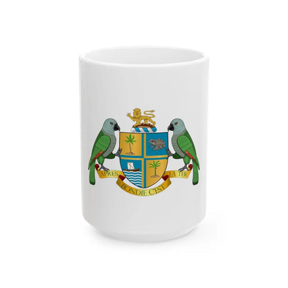 Coat of arms of Dominica - White Coffee Mug-15oz-Go Mug Yourself