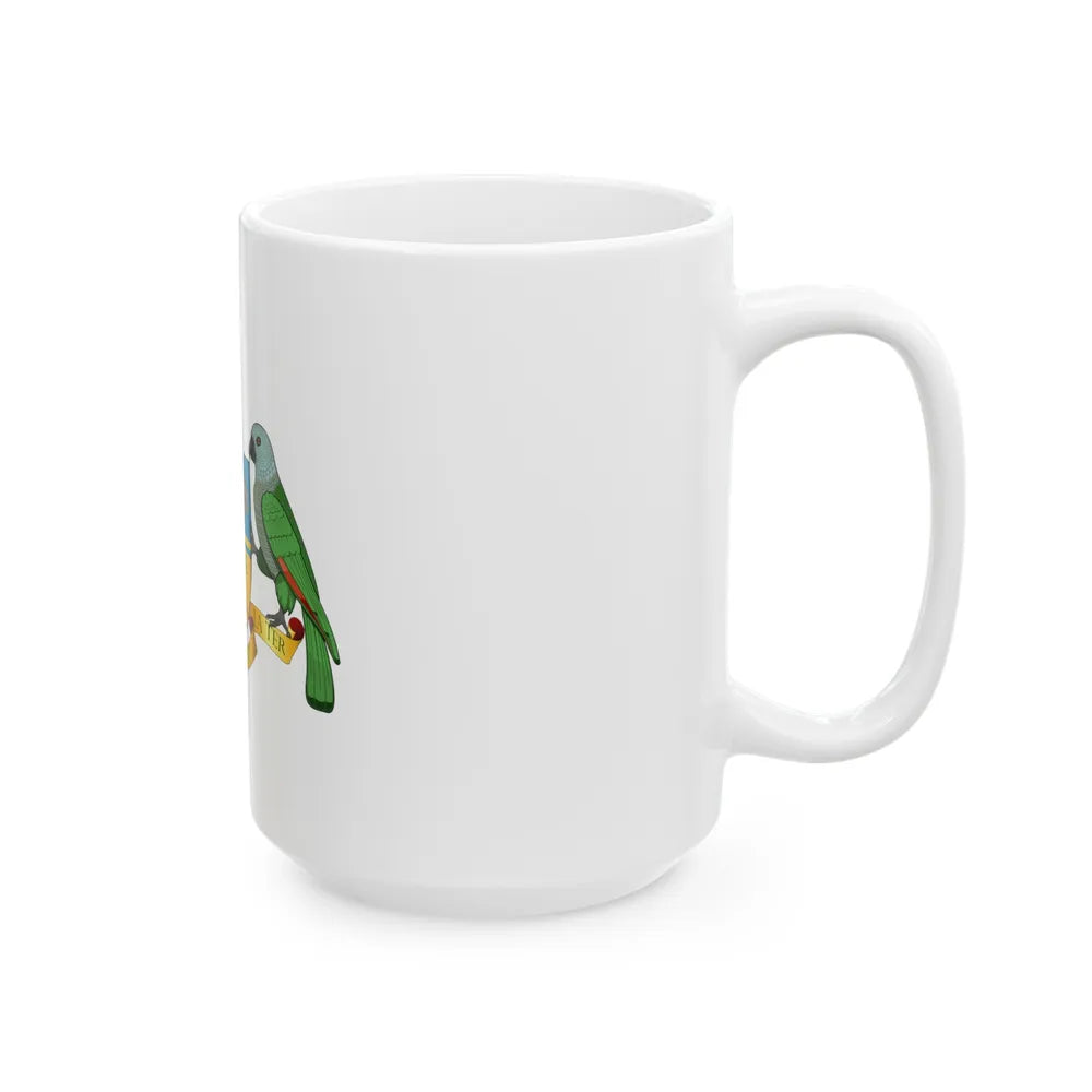 Coat of arms of Dominica - White Coffee Mug-Go Mug Yourself