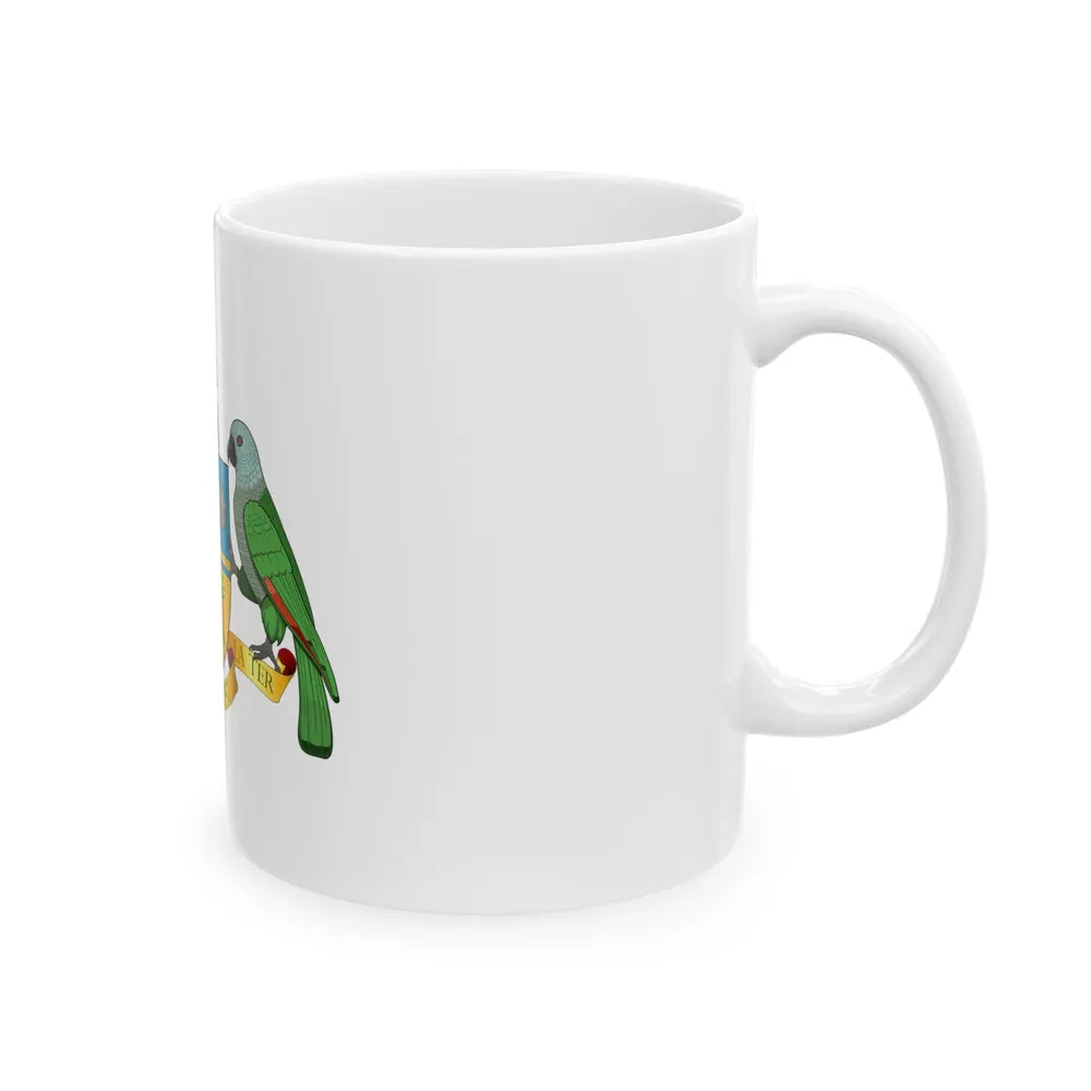 Coat of arms of Dominica - White Coffee Mug-Go Mug Yourself