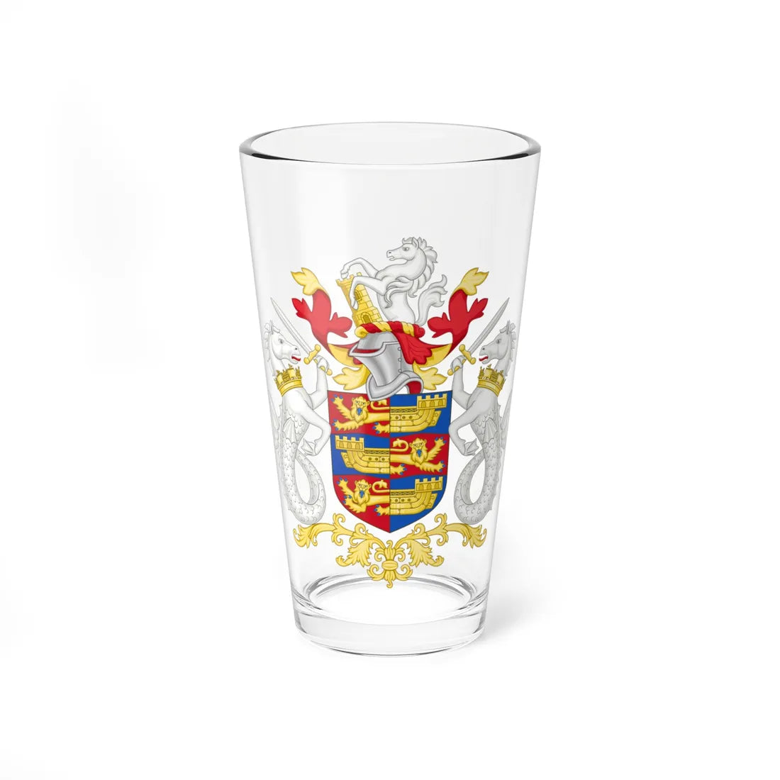 Coat of arms of Dover District Council (England) (Coat of Arms) Pint Glass 16oz 16oz - Go Mug Yourself