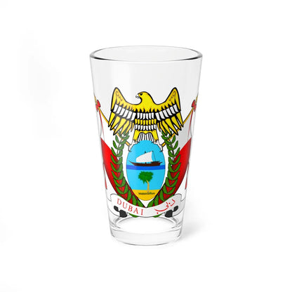 Coat of arms of Dubai (United Arab Emirates) (Coat of Arms) Pint Glass 16oz 16oz - Go Mug Yourself