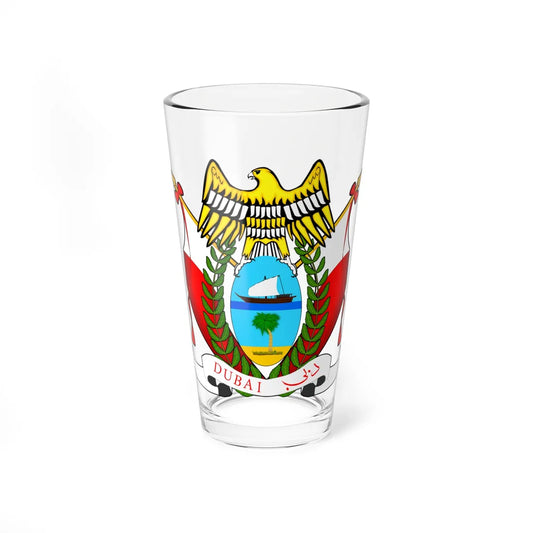 Coat of arms of Dubai (United Arab Emirates) (Coat of Arms) Pint Glass 16oz 16oz - Go Mug Yourself