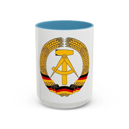 Coat of Arms of East Germany (1953-1955) - Accent Coffee Mug 15oz Light Blue - Go Mug Yourself