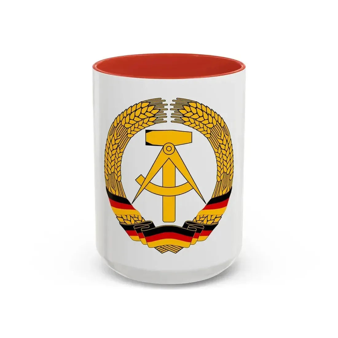 Coat of Arms of East Germany (1953-1955) - Accent Coffee Mug 15oz Red - Go Mug Yourself