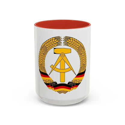 Coat of Arms of East Germany (1953-1955) - Accent Coffee Mug 15oz Red - Go Mug Yourself
