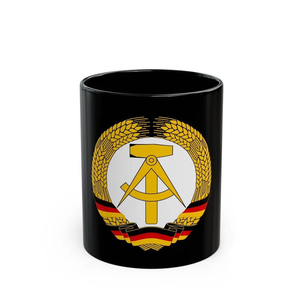 Coat of Arms of East Germany (1953-1955) - Black Coffee Mug-11oz-Go Mug Yourself