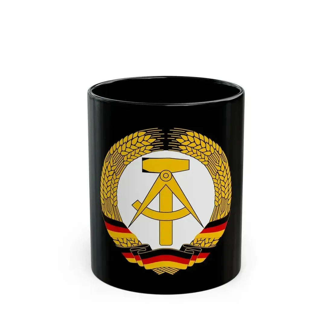 Coat of Arms of East Germany (1953-1955) - Black Coffee Mug 11oz - Go Mug Yourself