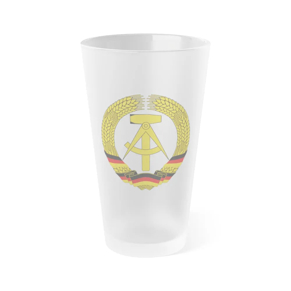 Coat of Arms of East Germany (1953-1955) - Frosted Pint Glass 16oz-16oz-Frosted-Go Mug Yourself