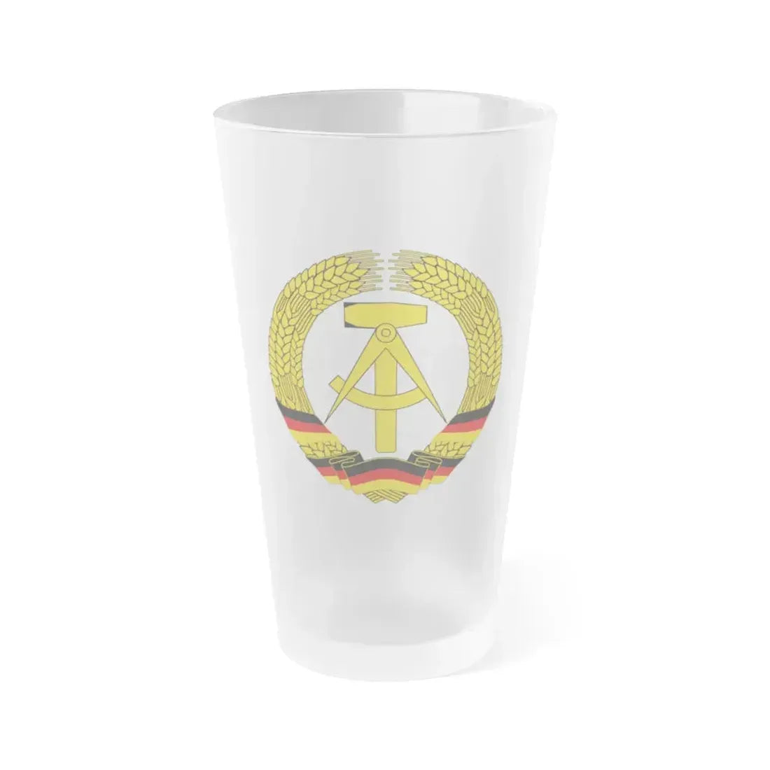 Coat of Arms of East Germany (1953-1955) - Frosted Pint Glass 16oz 16oz Frosted - Go Mug Yourself
