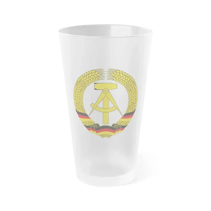 Coat of Arms of East Germany (1953-1955) - Frosted Pint Glass 16oz 16oz Frosted - Go Mug Yourself