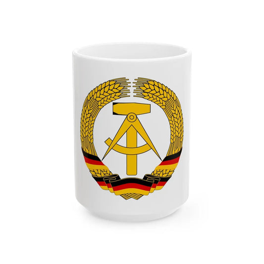 Coat of Arms of East Germany (1953-1955) - White Coffee Mug-15oz-Go Mug Yourself