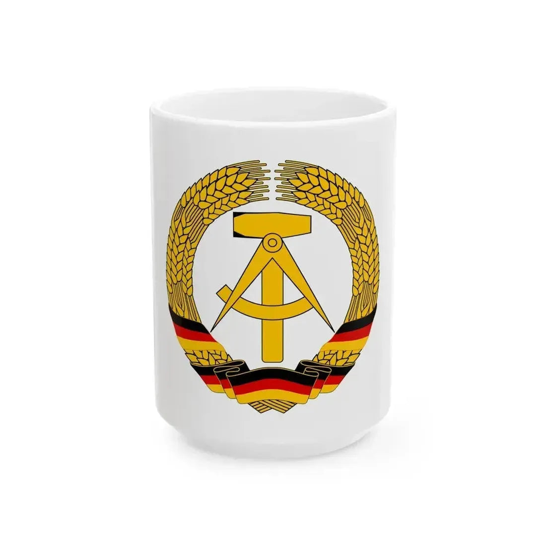 Coat of Arms of East Germany (1953-1955) - White Coffee Mug 15oz - Go Mug Yourself
