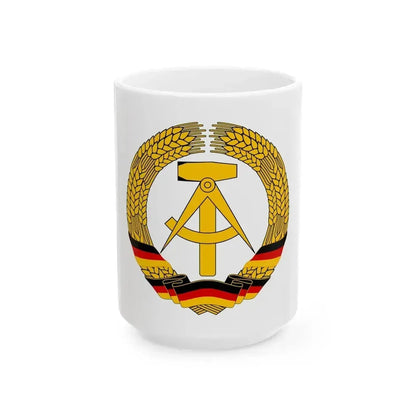 Coat of Arms of East Germany (1953-1955) - White Coffee Mug 15oz - Go Mug Yourself