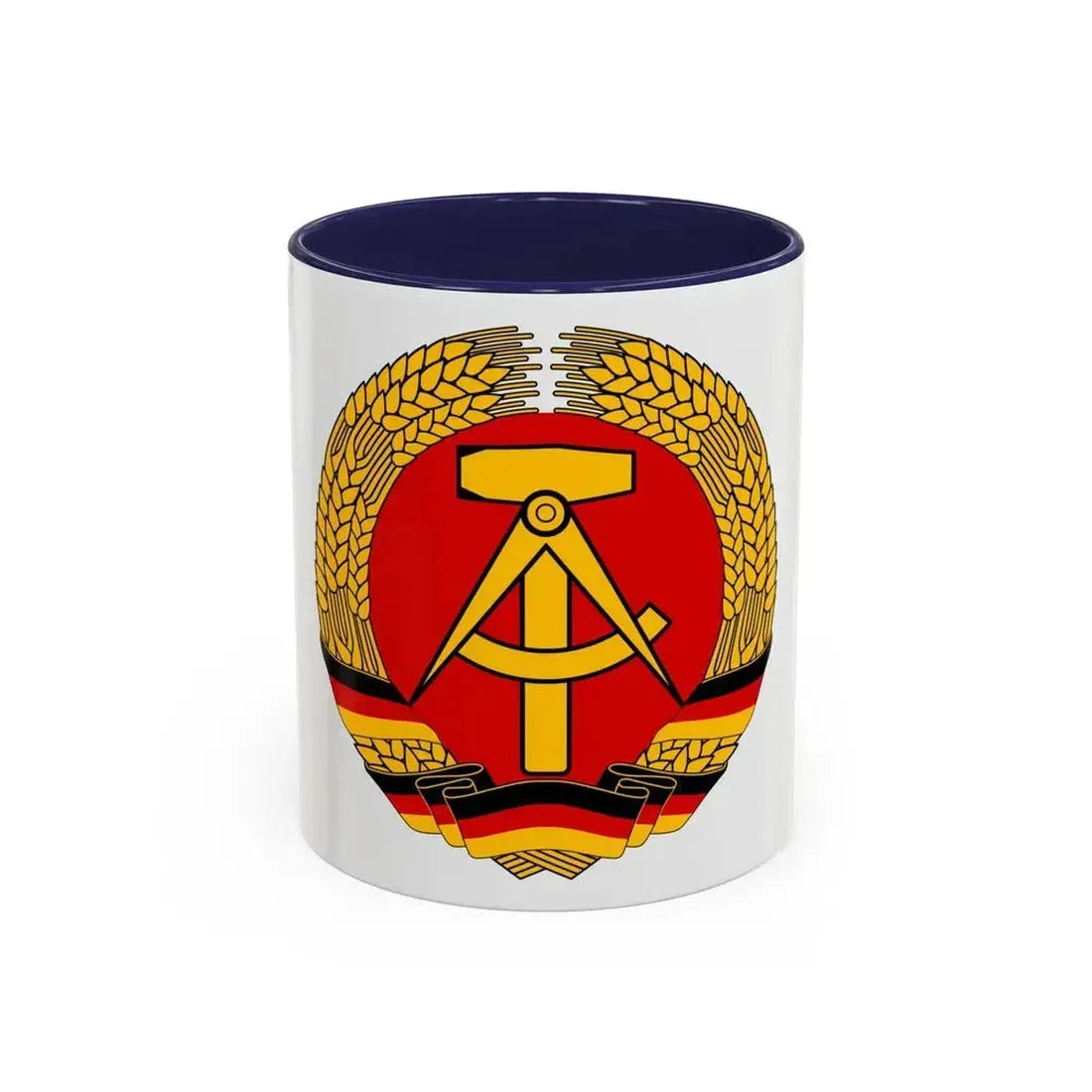 Coat of arms of East Germany - Accent Coffee Mug 11oz Navy - Go Mug Yourself