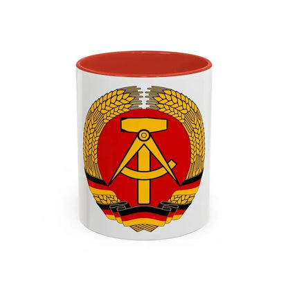 Coat of arms of East Germany - Accent Coffee Mug 11oz Red - Go Mug Yourself