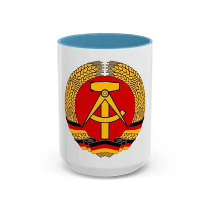 Coat of arms of East Germany - Accent Coffee Mug 15oz Light Blue - Go Mug Yourself