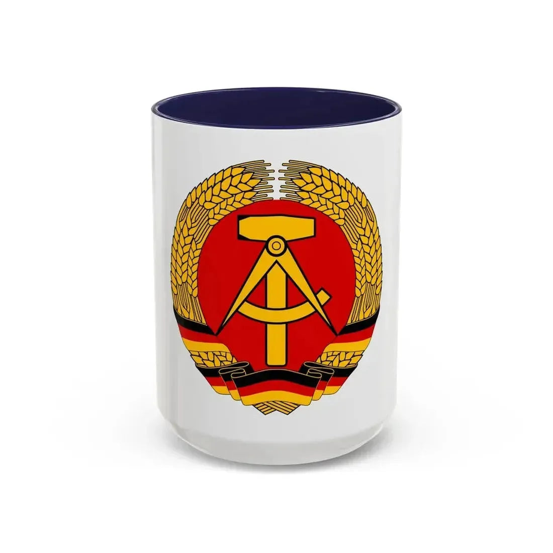 Coat of arms of East Germany - Accent Coffee Mug 15oz Navy - Go Mug Yourself
