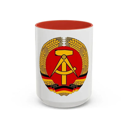 Coat of arms of East Germany - Accent Coffee Mug 15oz Red - Go Mug Yourself