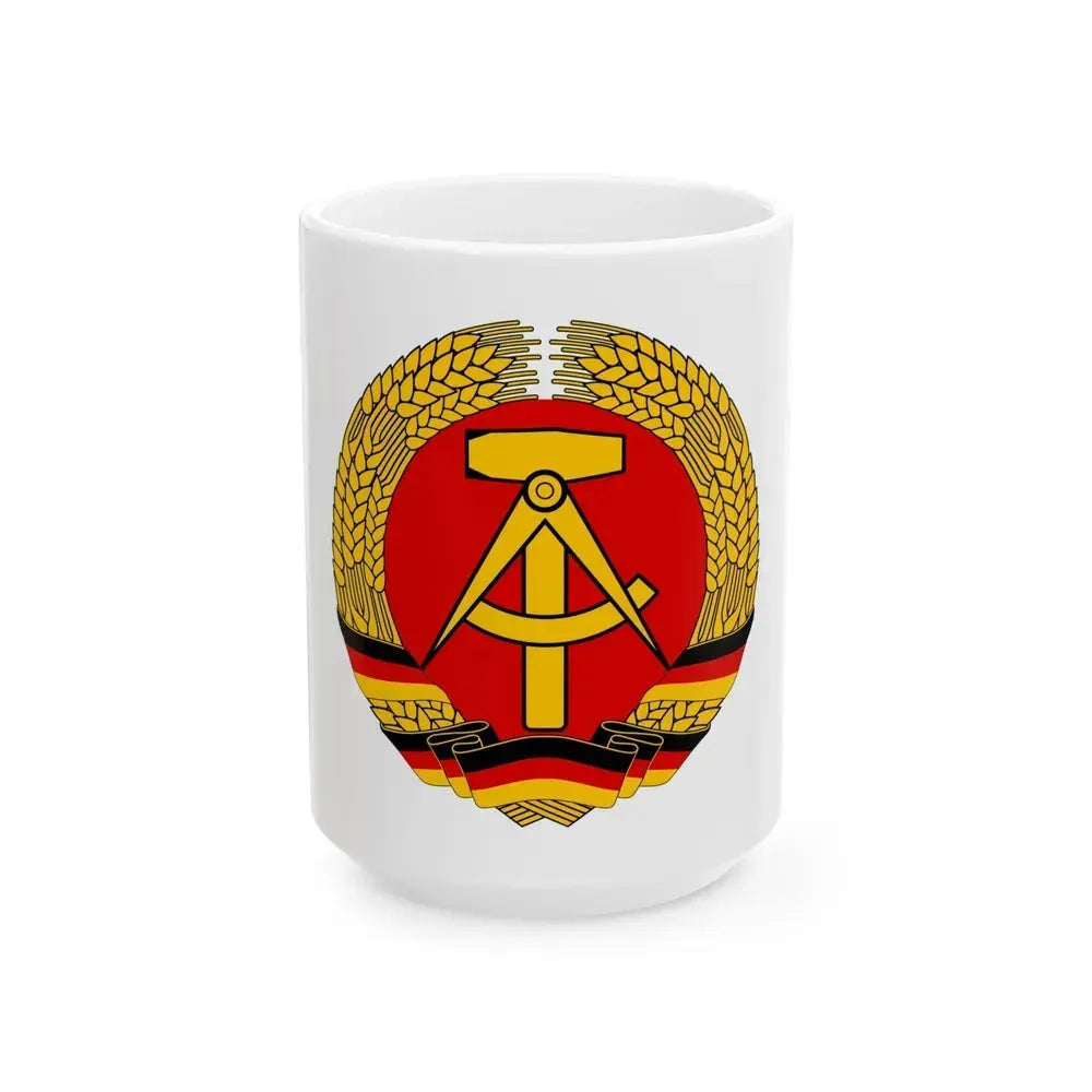 Coat of arms of East Germany - White Coffee Mug 15oz - Go Mug Yourself