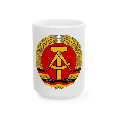 Coat of arms of East Germany - White Coffee Mug 15oz - Go Mug Yourself