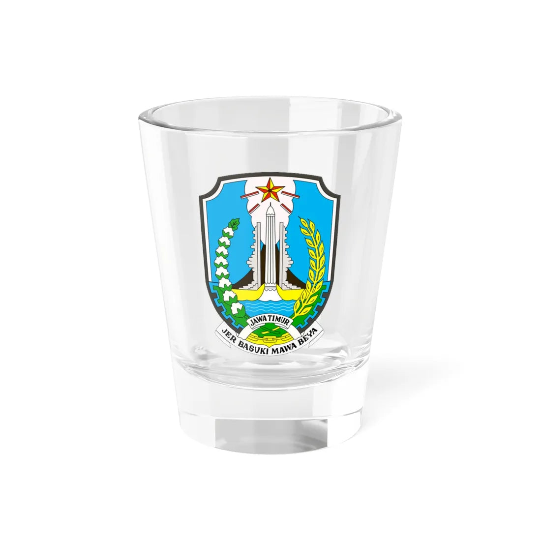 Coat of arms of East Java (Indonesia) (Coat of Arms) Shot Glass 1.5oz 1.5oz - Go Mug Yourself