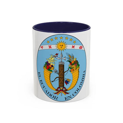 Coat of arms of Ecuador (1830) - Accent Coffee Mug 11oz Navy - Go Mug Yourself