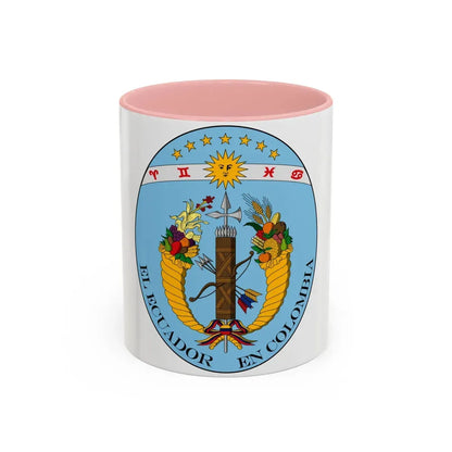 Coat of arms of Ecuador (1830) - Accent Coffee Mug 11oz Pink - Go Mug Yourself