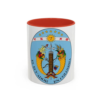 Coat of arms of Ecuador (1830) - Accent Coffee Mug 11oz Red - Go Mug Yourself