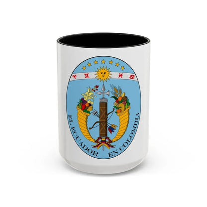 Coat of arms of Ecuador (1830) - Accent Coffee Mug 15oz Black - Go Mug Yourself
