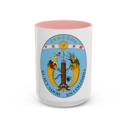 Coat of arms of Ecuador (1830) - Accent Coffee Mug 15oz Pink - Go Mug Yourself