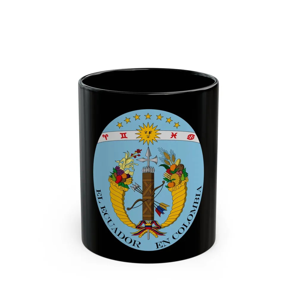 Coat of arms of Ecuador (1830) - Black Coffee Mug-11oz-Go Mug Yourself