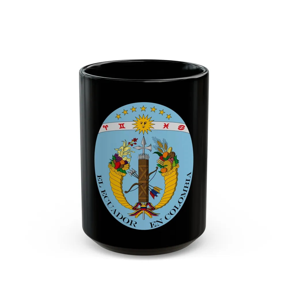 Coat of arms of Ecuador (1830) - Black Coffee Mug-15oz-Go Mug Yourself