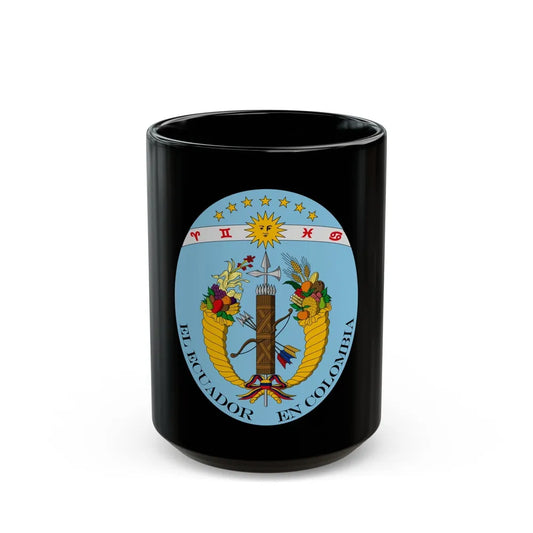 Coat of arms of Ecuador (1830) - Black Coffee Mug-15oz-Go Mug Yourself