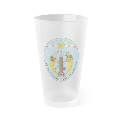 Coat of arms of Ecuador (1830) - Frosted Pint Glass 16oz Default Title - Go Mug Yourself