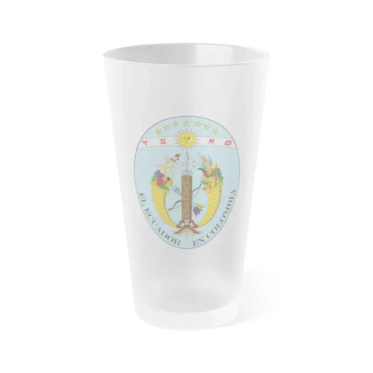 Coat of arms of Ecuador (1830) - Frosted Pint Glass 16oz Default Title - Go Mug Yourself