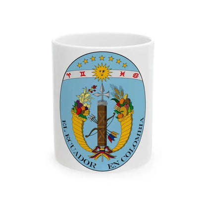 Coat of arms of Ecuador (1830) - White Coffee Mug 11oz - Go Mug Yourself