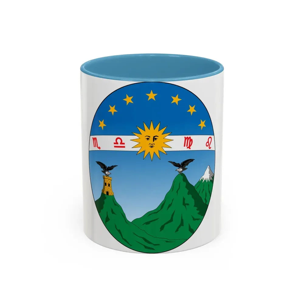 Coat of arms of Ecuador (1835) - Accent Coffee Mug 11oz Light Blue - Go Mug Yourself