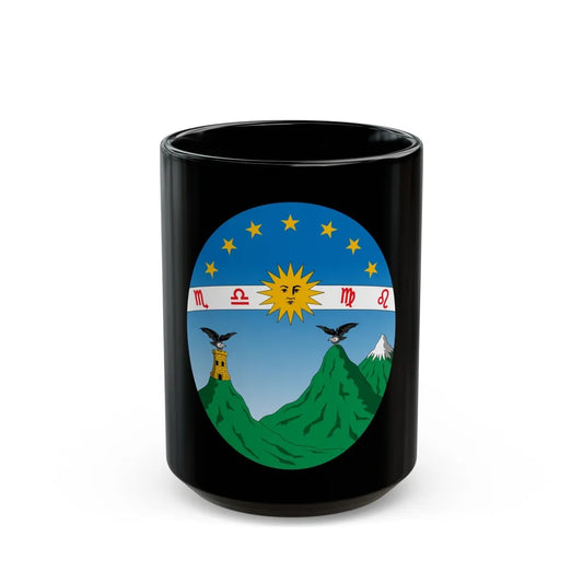 Coat of arms of Ecuador (1835) - Black Coffee Mug-15oz-Go Mug Yourself