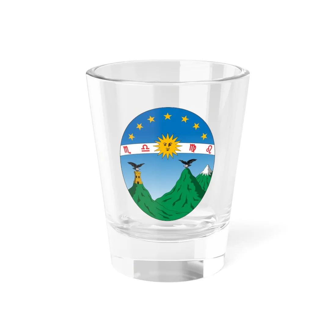 Coat of arms of Ecuador 1835 (Ecuador) (Coat of Arms) Shot Glass 1.5oz 1.5oz - Go Mug Yourself