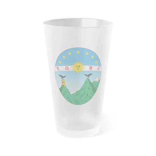 Coat of arms of Ecuador (1835) - Frosted Pint Glass 16oz Default Title - Go Mug Yourself