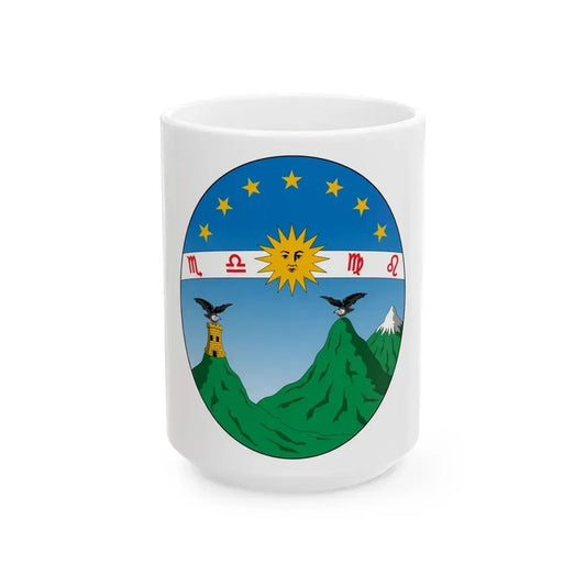 Coat of arms of Ecuador (1835) - White Coffee Mug 15oz - Go Mug Yourself